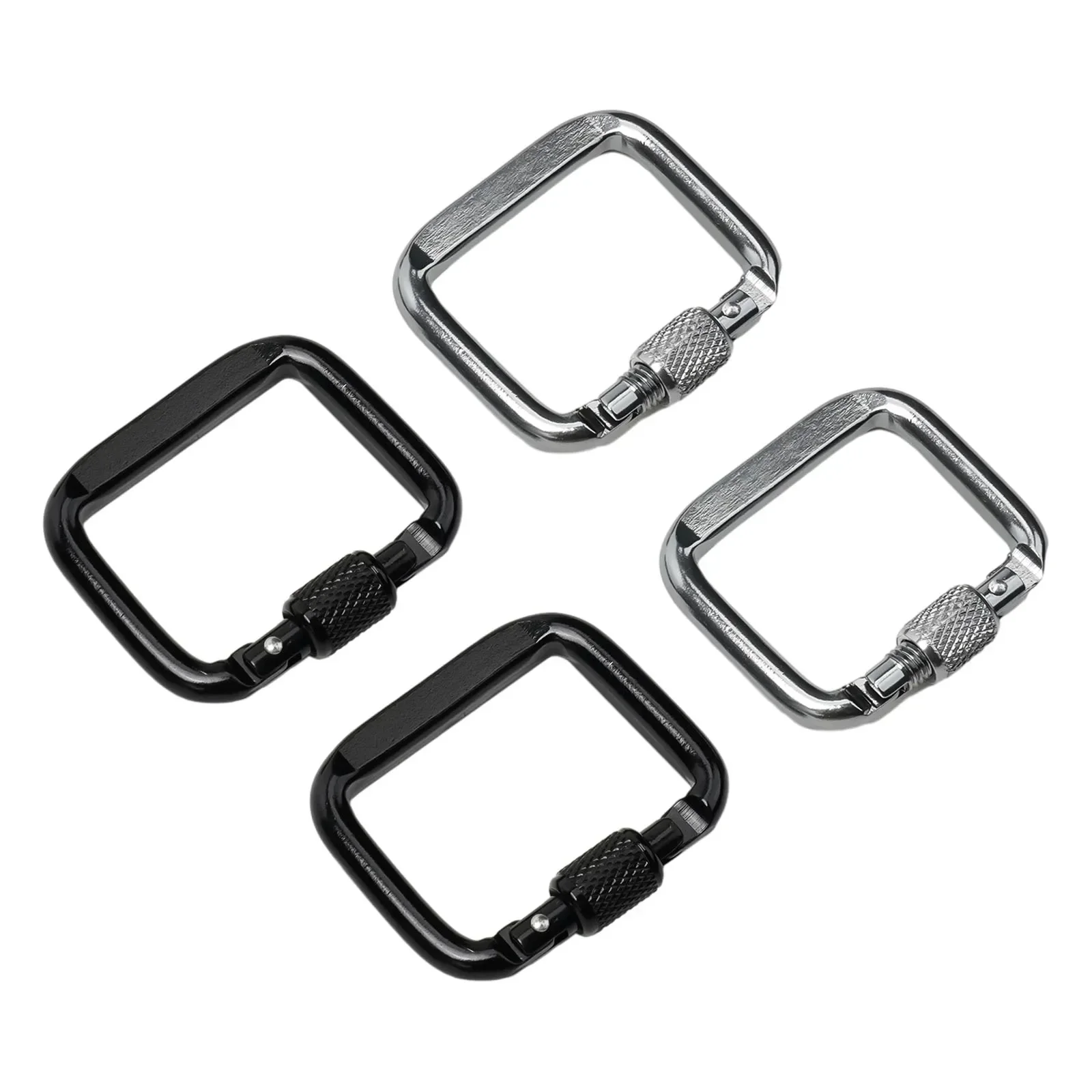 2022 New Hot Sale Outdoor Climbing Travel Equipment Carabiners Square Pack Of 4 For Hiking Camping Travel 4 X 5 Cm