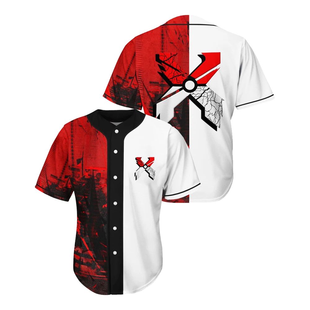 EXCISION Merch Baseball Jersey Tops V-Neck Short Sleeve Tee Men Women Streetwear Harajuku Clothes