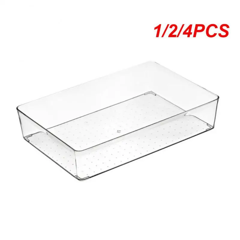 1/2/4PCS Refrigerator Organizer Storage Trays Fridge Drawer Organizer Transparent Plastic Pantry Food Storage Rack Kitchen