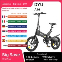 DYU A16 E-bike 350W Brushless Motor 48V10AH Lithium Battery Aluminum Alloy Electric Bicycle 16 Inch Tire City Electric Bike