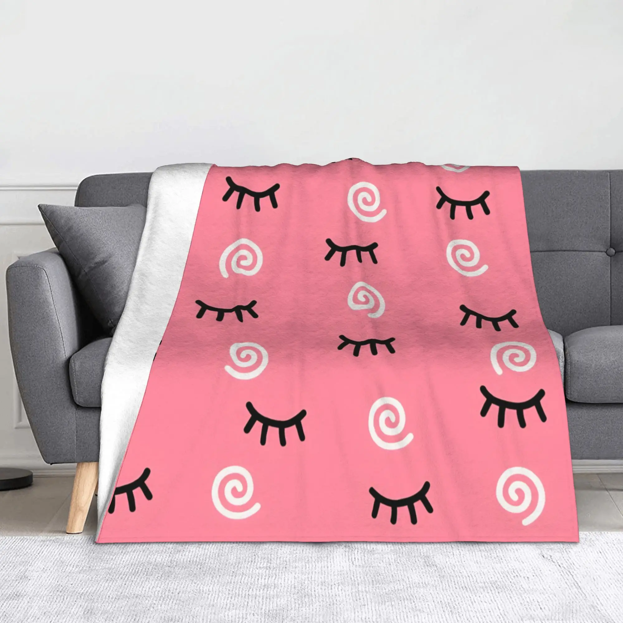 Closed Eyes Pattern Blanket Romance Plush Awesome Warm Throw Blanket for Home Textile Decor