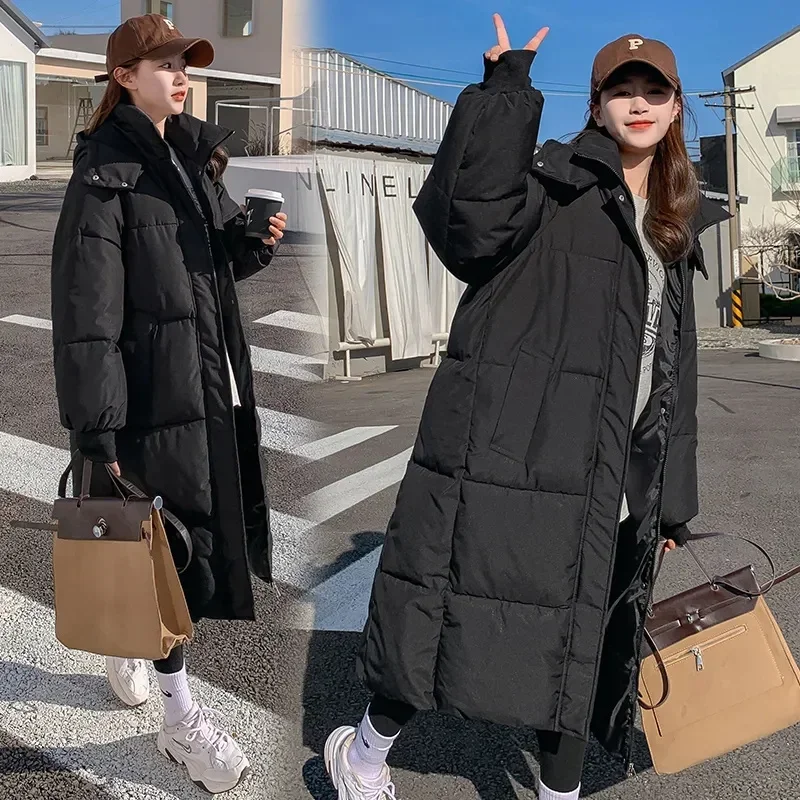 

2025 New Winter Women Jacket Warm Parkas Female Thicken Puffer Coat Cotton Padded Parka Long Hooded Outwear Loose Women