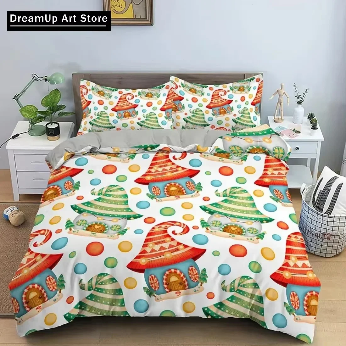 Christmas Bedding Set 3D Print Santa Claus Bedding Set Duvet Cover Bed Set Quilt Cover Pillowcase Twin Single Queen King Size