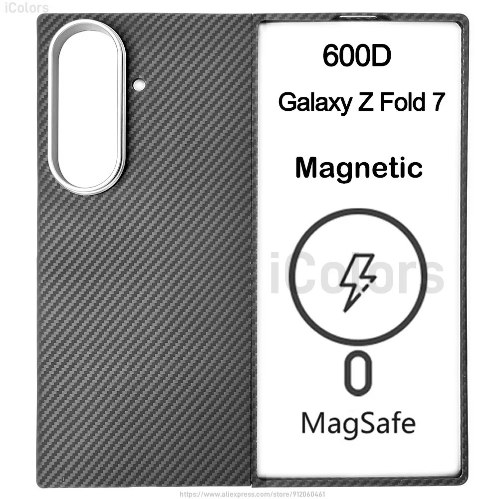 Магнитный чехол MagSafe для Samsung Galaxy Z Fold 7, арамидный чехол из углеродного волокна, ультратонкий легкий защитный чехол