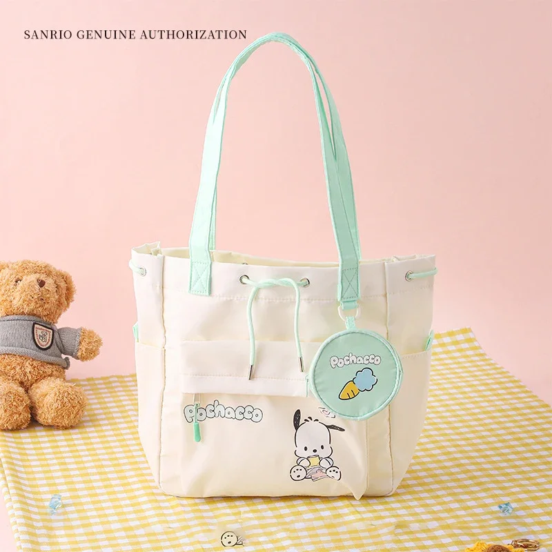 

Kuromi Crossbody Bag Cartoon Kawaii Draw Rope Tutorial Bag Coin Wallet Lightweight Shoulder Bag Kawaii Printing Oxford Cloth