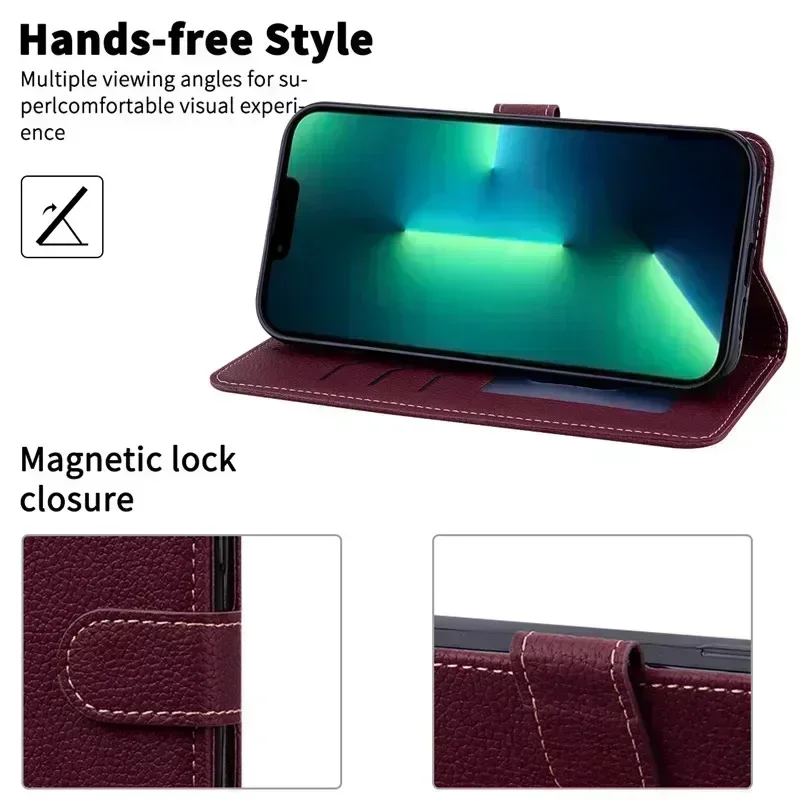 For Xiaomi 13T Case Mi13T Leather Flip Wallet Case For Xiaomi 13T Pro Phone Case For Xiaomi Mi 13T Pro Silicone Cover Fundas image 4