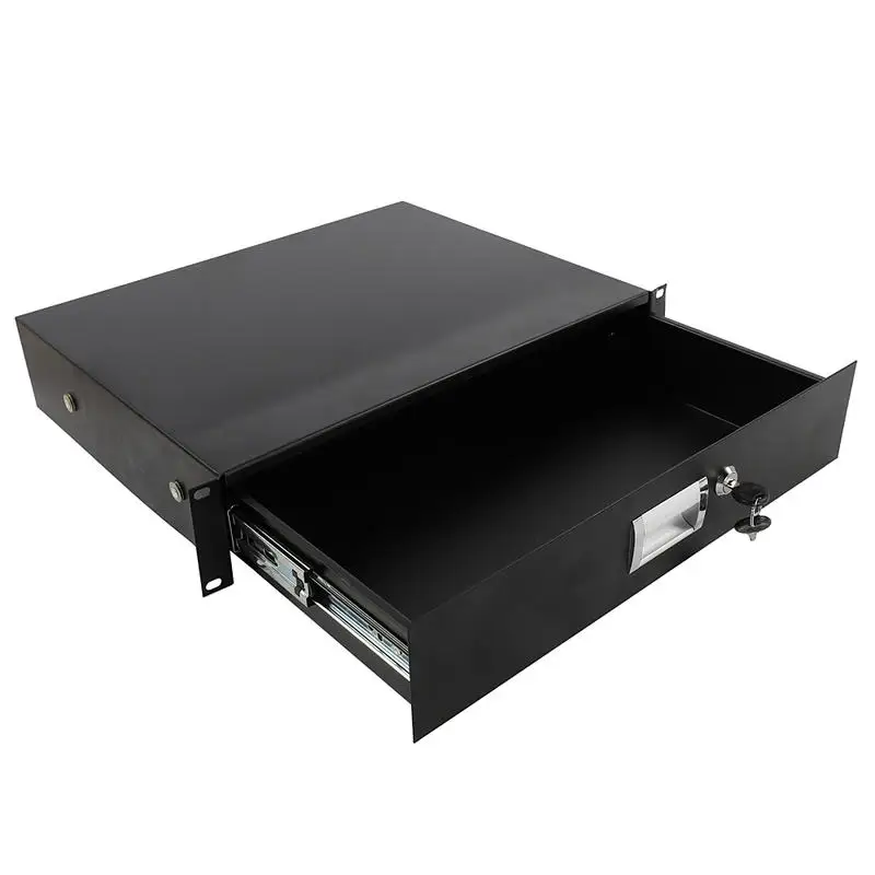 

19-inch 2U Sheet Metal Drawer DJ Rack, Black