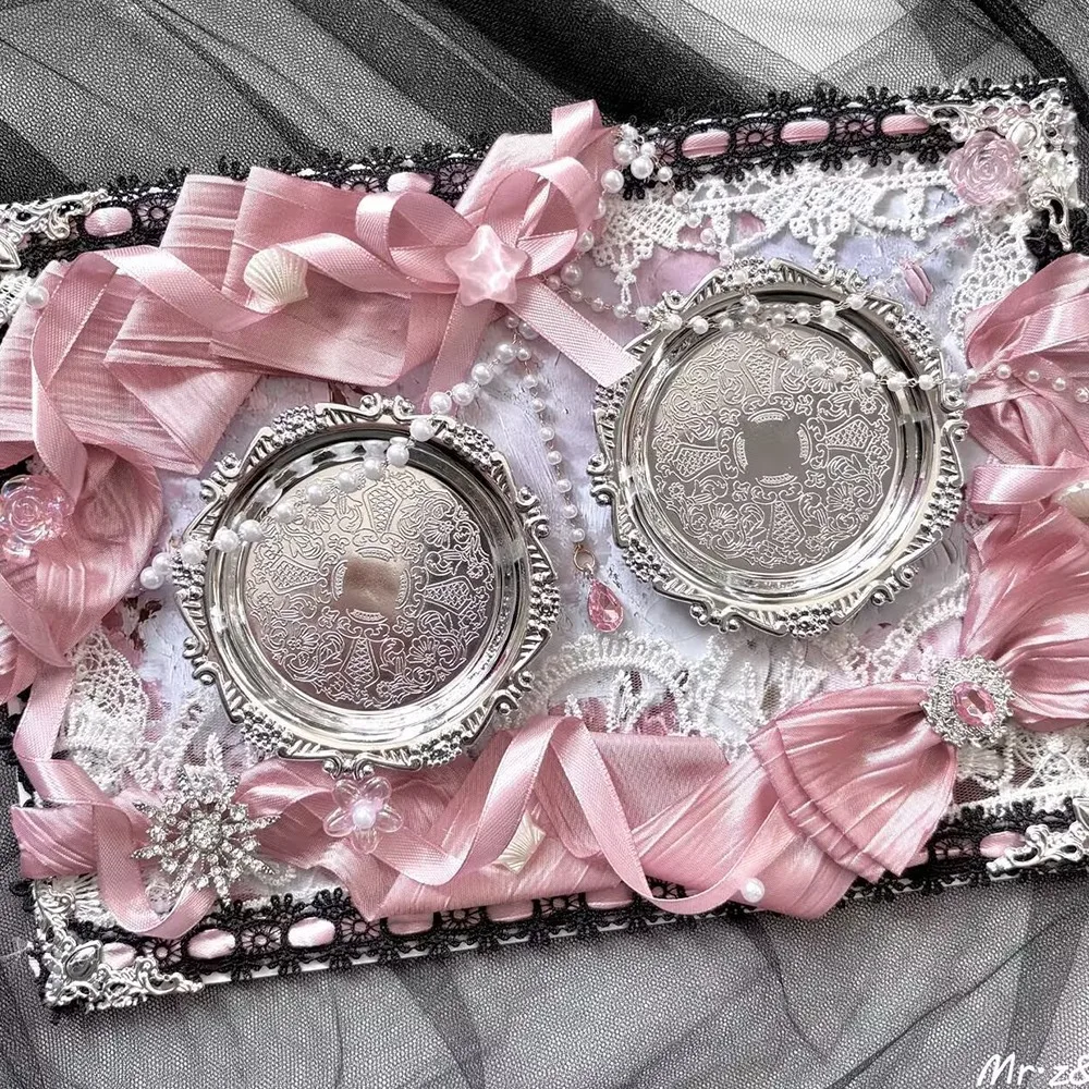 Double Badge Holders Ita Bag Insert Board Handmade Design Silk Bowknot Display Backpack Insert DIY Decorative Ribbon Accent