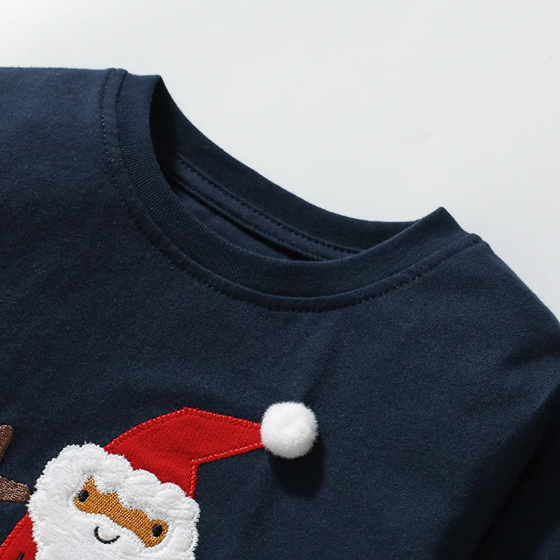 Little maven Festive Kids Clothes Unisex Christmas T-shirts Baby Girl Boys Clothing Cartoon Santa Claus Christmas Deer Tees Tops