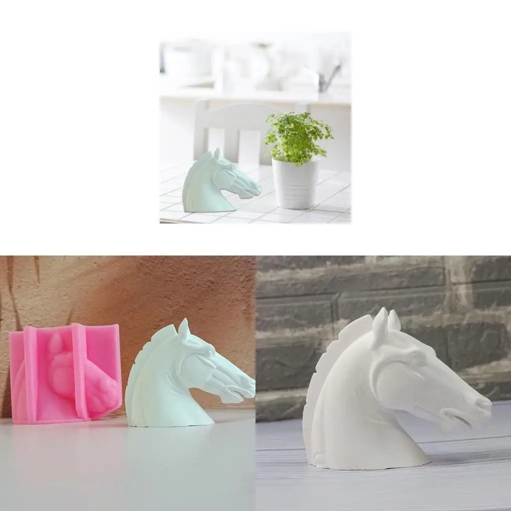 

R3MC Easy Release Silicone Mold for Horse Head Sculpture Ornament Jewelry Making Tool