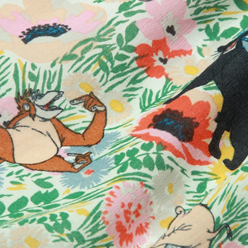 width 110cm Thin Disney Jungle Book Cotton Dress Fabric Per Half Yard,DIY Quilting Patchwork Fabrics Sewing Dress Material