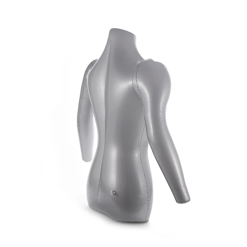 A PVC Silver Inflatable Upper Body Model With Arms Women Men Children Mannequin Training Mannequin Clothing Body Display Prop