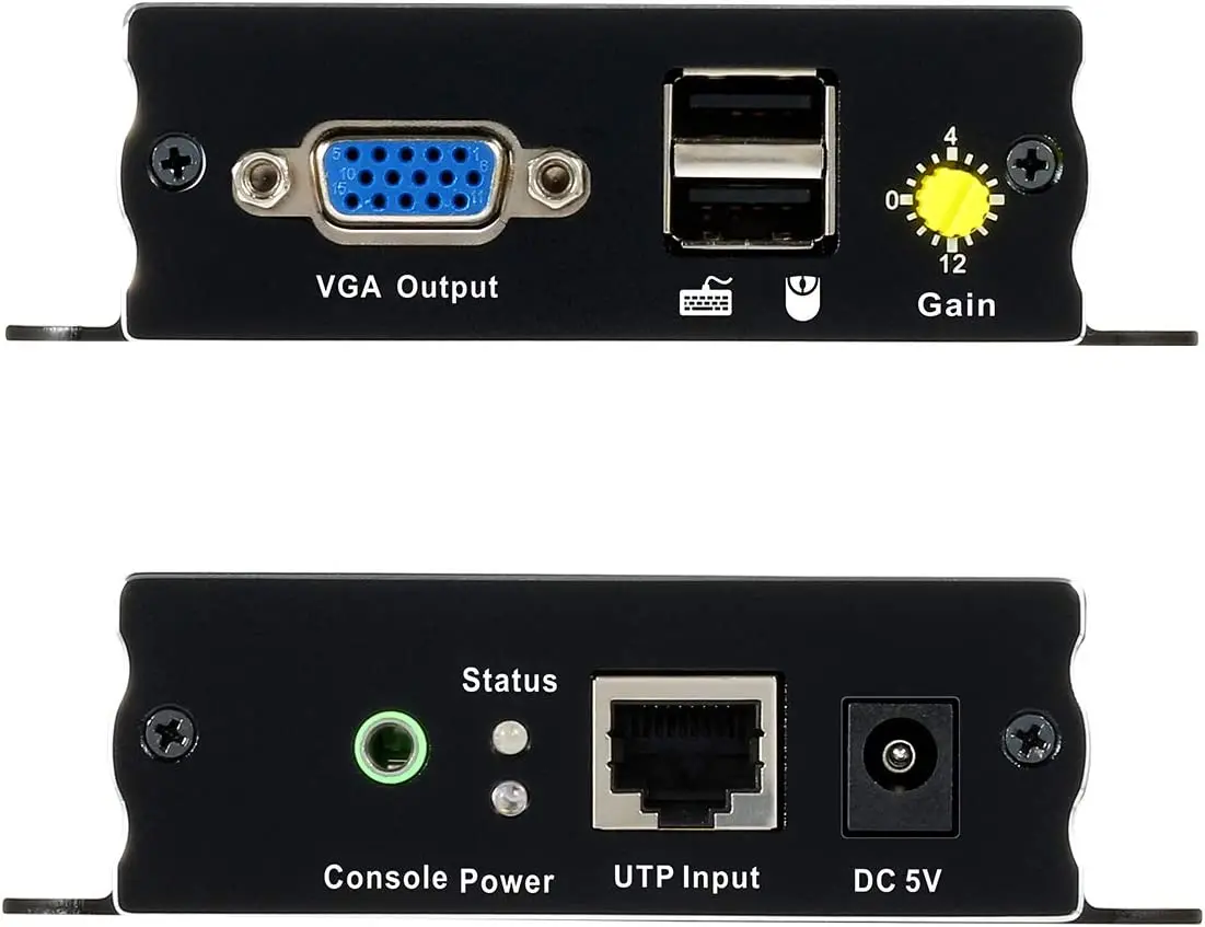 1080P 60Hz Long Range 984ft USB VGA KVM Extender Over Cat5e Cat6 Ethernet Cable (up to 984ft/300m, Sender+Receiver)