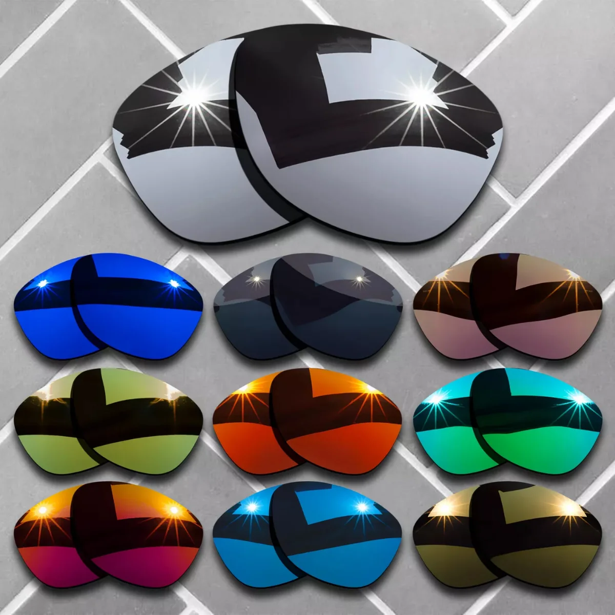 

Hokklo Polarized Replacement Lenses for Oakley Frogskins OO9245-55mm Width Super Thick of 1.5mm