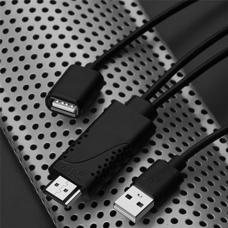 2 in 1 USB ตัวเมียเป็น HDMI-เข้ากันได้กับสายอะแดปเตอร์ HDTV ตัวผู้1080P ดิจิตอล AV HD โปรเจคเตอร์ทีวีแสดงผลตัวแปลง