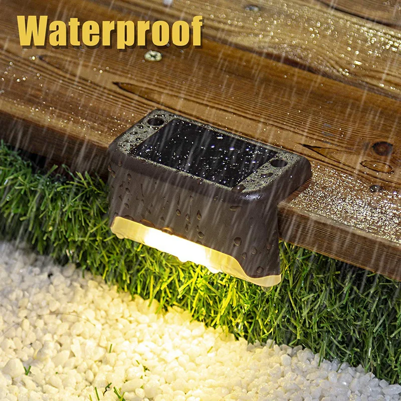 Waterproof Outdoor Solar Light, Garden Step Lamp, Stair Lamp, Iluminação LED, Branco quente, Cerca, Caminho, Quintal, Pátio, Gramado, Decoração