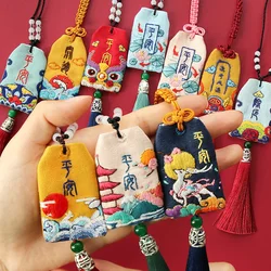 Omamori brelok do kluczy do samodzielnego haftowania śliczne pary ręcznie robiony ślubny ochronny talizman zestaw saszetka Amulet robótki robótki zwierzę