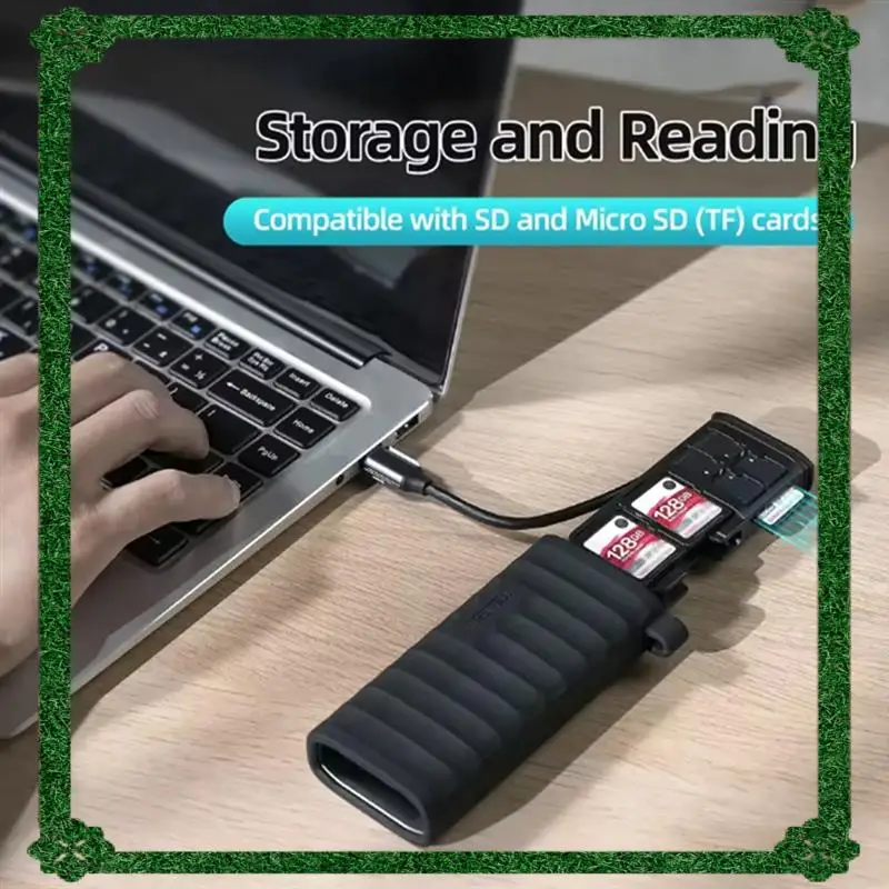 تسليم 24 ساعة TELESIN عالي السرعة 312 ميجابايت/ثانية TF/SD قارئ بطاقات صندوق تخزين بطاقة الذاكرة واجهة من النوع C حامل حقيبة حمل #3