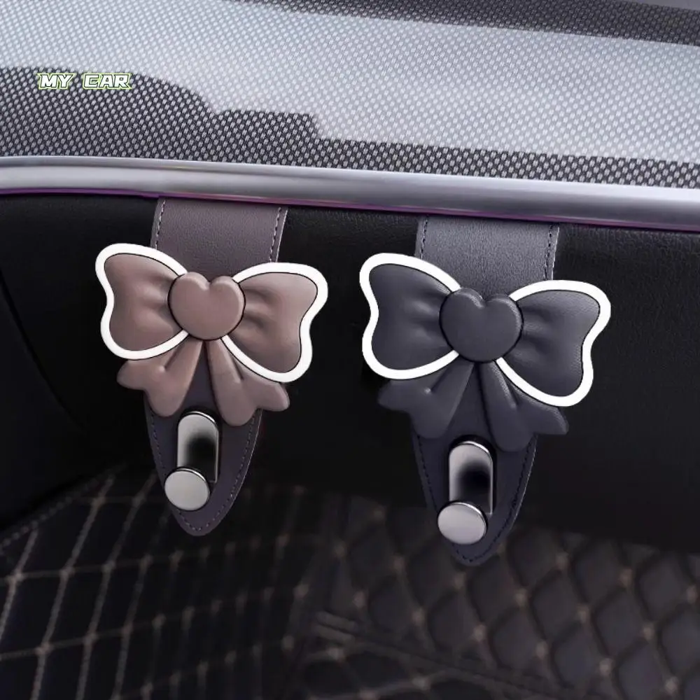 

Bowknot Car Adhesive Hook Concealable Universal Car Co-pilot Glove Box Hooks Multifunctional Self-adhesive