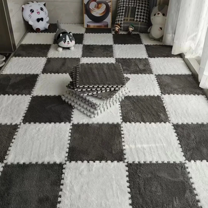 

EVA Soft Plush Baby Play Mat Children's Crawling Mat Living Room Interlocking Puzzle Mat Kids Bedroom Keep Warm Carpet 30CM*30CM