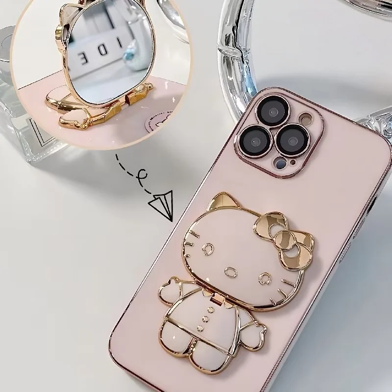 Cartoon Cat Head Phone Stand High-Value Kawaii 360° Rotatable Phone Holder Adjustable Desktop Stand for Women Office Desk Gift