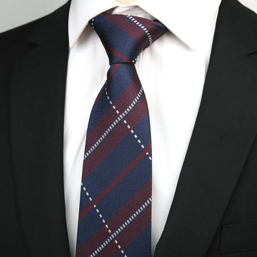 8cm Width Neckties Men's Stripe Gold Red Wedding Ties Jacquard Woven Men Plain Solid Colors Tie Polka-dots Neck Ties