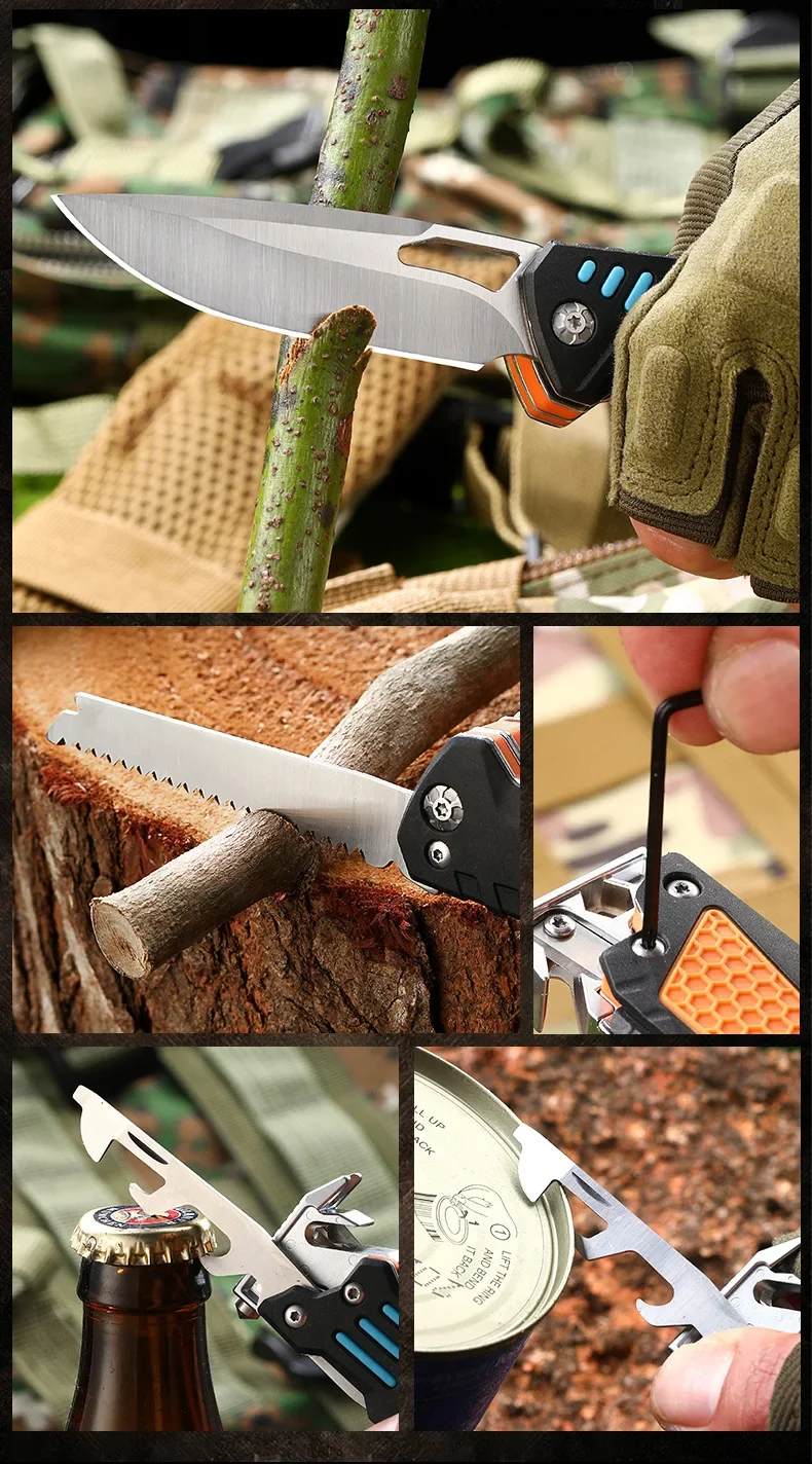 

Multi-functional Stainless Steel Manual EDC Combination Tool Portable Magnetic Screwdriver Folding Camping High-quality Tool