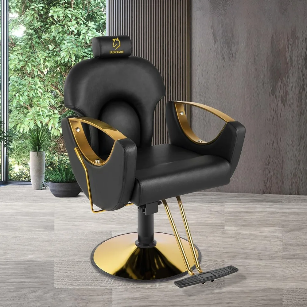 

Barber Chair, Salon Chair 360 Degrees Rolling Swivel Hair Styling Chair, Adjustable Height Hair Stylist Salon Beauty Spa Chair