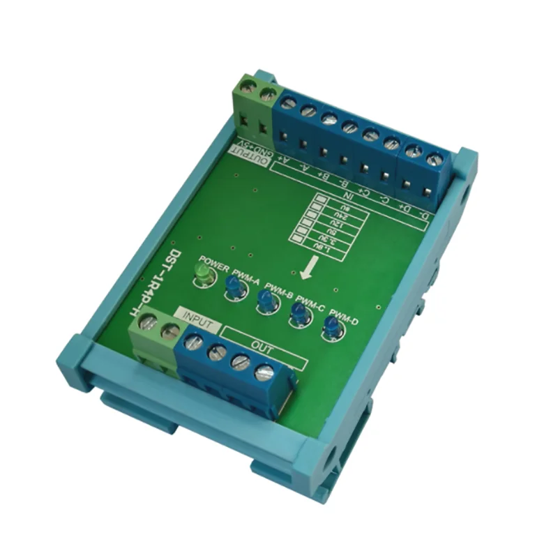 HSZ04H-C 4-channel differential-to-collector encoder 2-8-way signal conversion board 5V to 24V with shell