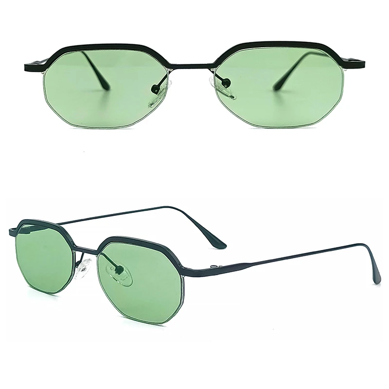 HBK-Óculos de sol retrô com armação pequena para homens e mulheres, lentes poligonais, viagens, óculos de festa, estilo verão, novos