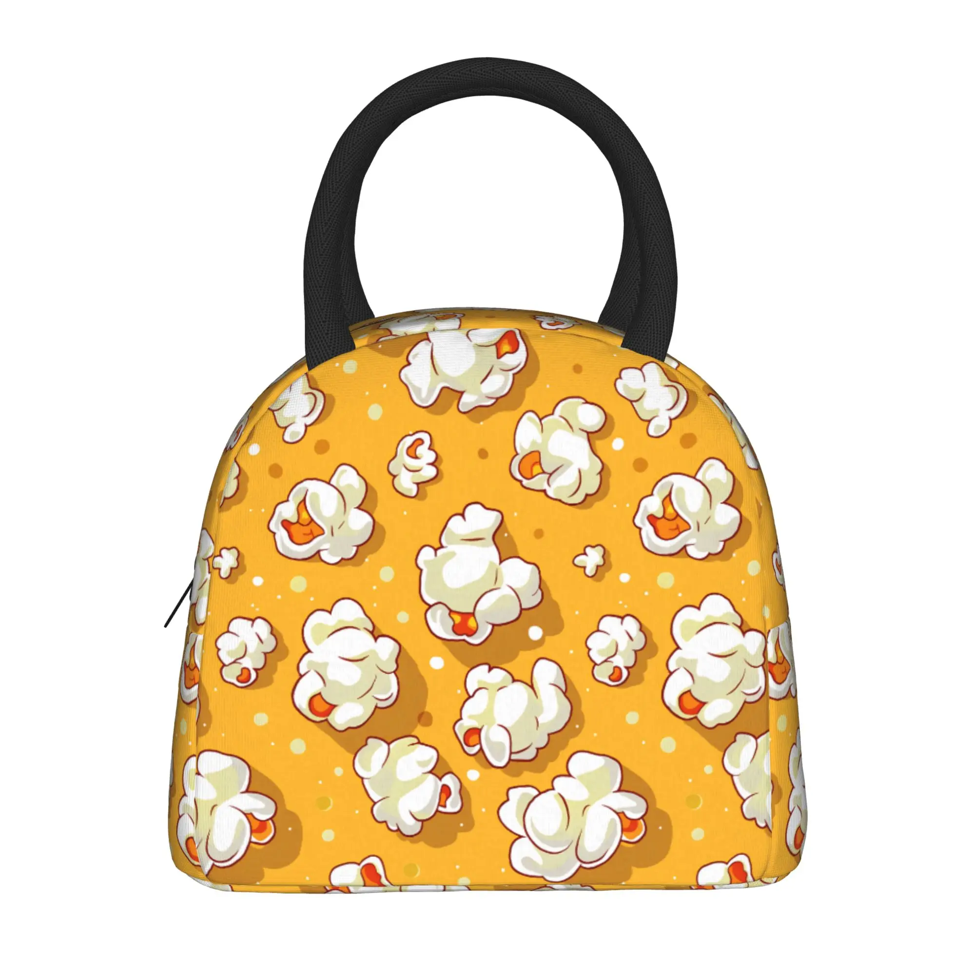 

Popcorn-themed Lunch Bag For Girls Print Lunch Box Leisure Travel Cooler Bag Portable Insulated Oxford Thermal Lunch Bags