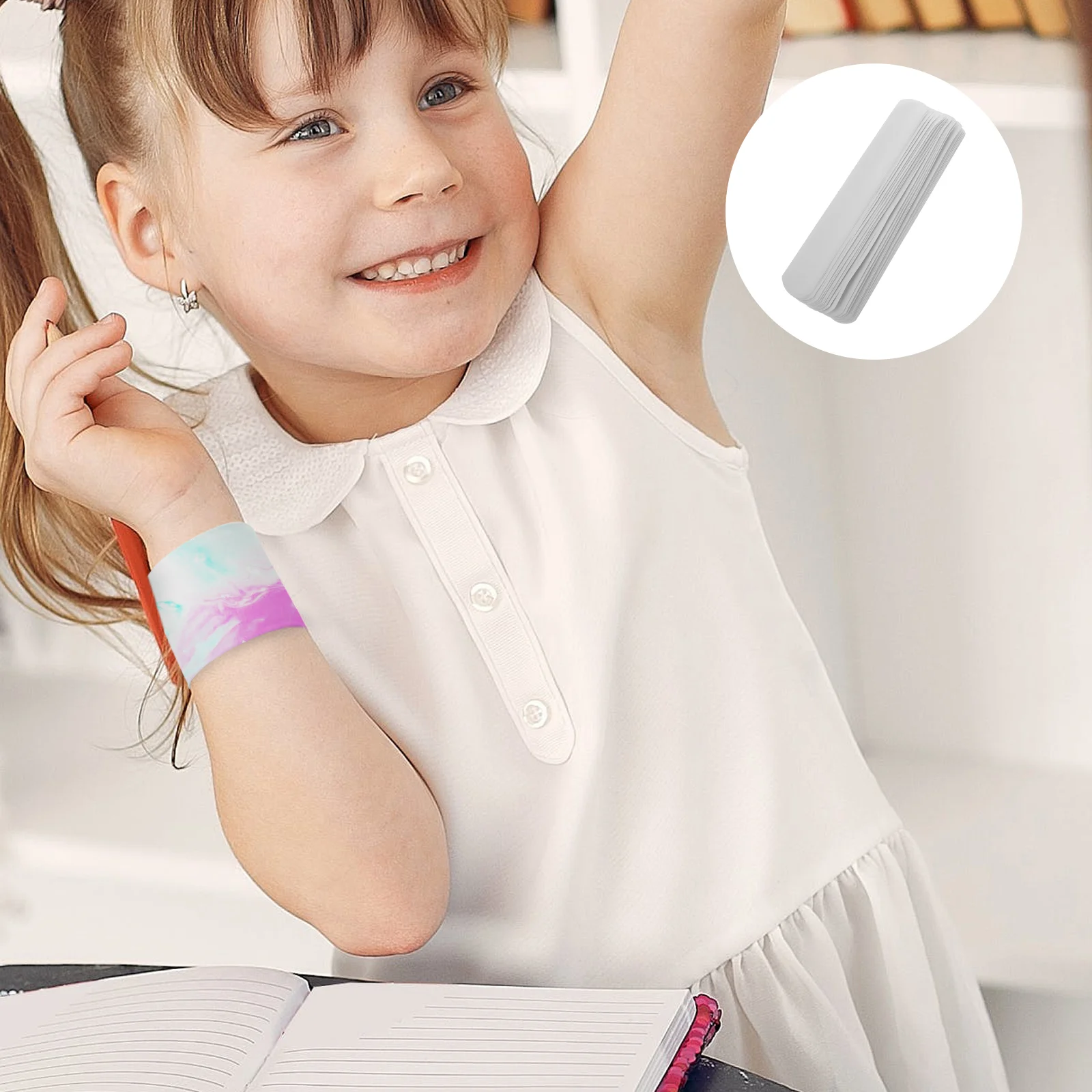 30 Pcs Papa Circle Blank Slap Wristband Decorations Snap Steel Sheet Bracelets Bulk Child Kids Christmas