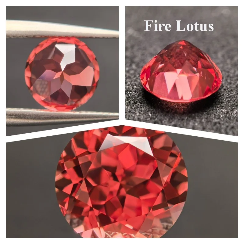 Im Labor gezüchteter Padparadscha-Edelstein in ovaler Form, Farbe „Feuerlotus“, für die Herstellung von DIY-Ringen, Halsketten und Ohrringen, mit wählbarem Zertifikat. – Detail 8