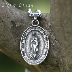 2022 NEW Men's 316L stainless-steel God is always with you Blessed Christianity Virgin Pendant Necklace Jewelry free shipping