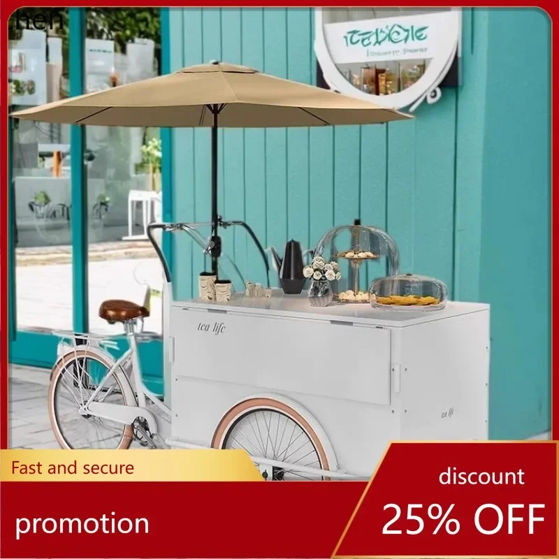 HYS Internet celebrity mobile coffee cart multi-functional sales car upside down bike stall outdoor milk tea ice cream tricycle