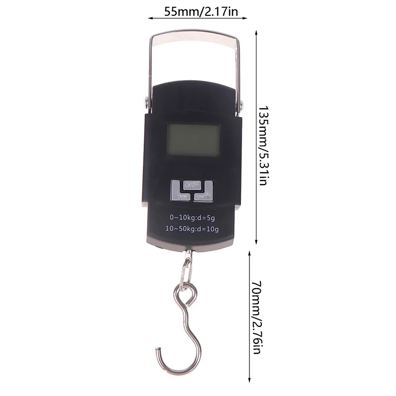 1PC Schwarz 50kg Tragbare Elektronische Tragbare Gepäck Waage LCD Digital Display Bildschirm Express Lieferung Skala Haken Mini Waage