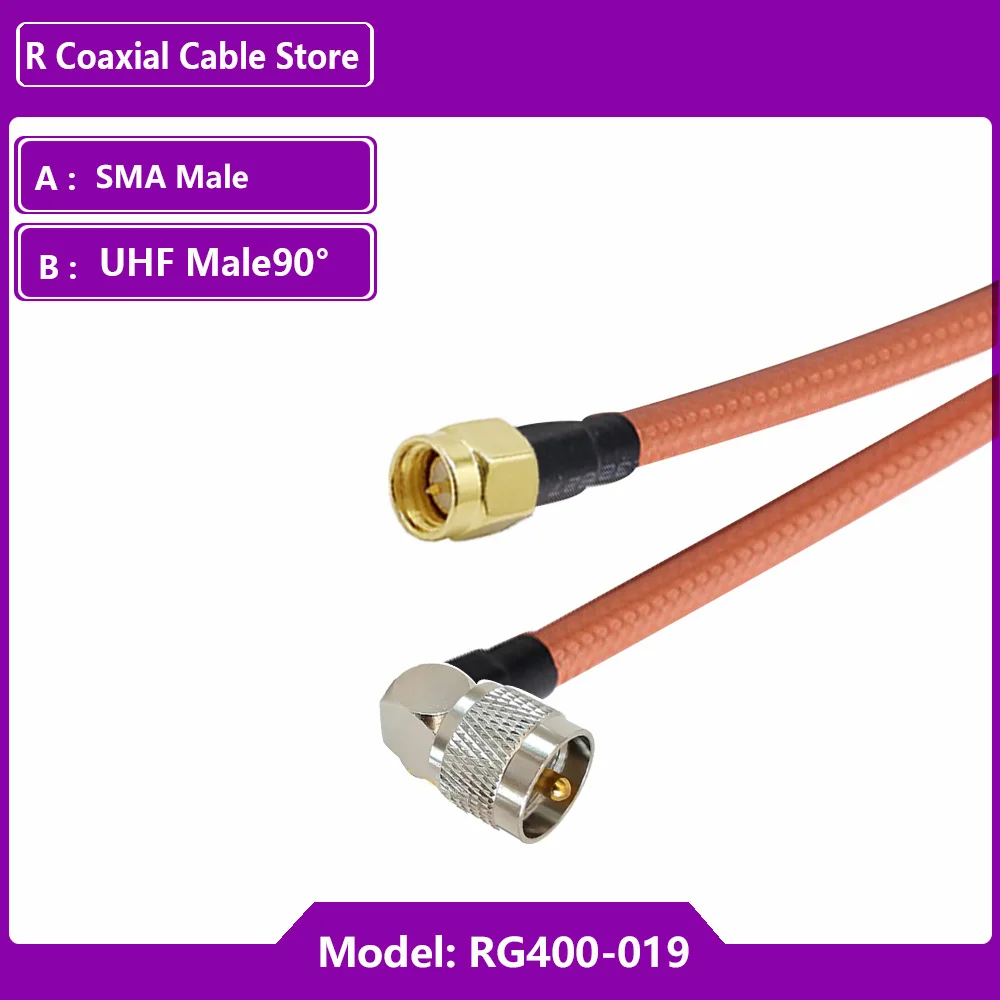 PL259 UHF maschio SO239 UHF femmina Jack a connettore maschio SMA connettore RF coassiale RG400 doppio cavo schermato adattatore Jumper Pigtail