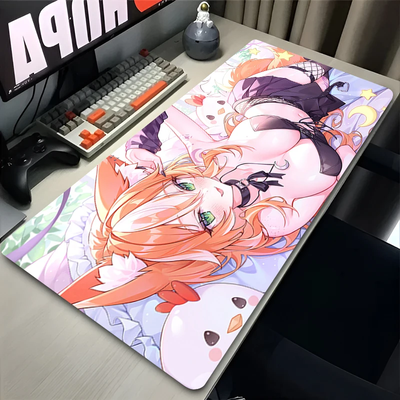 

Коврик для мыши, офисный, для игр, для ноутбука, с кошачьими ушками, аниме-девушка, настольный коврик, аниме-коврик для мыши, геймерский коврик для мыши, компьютерные аксессуары, коврик для клавиатуры