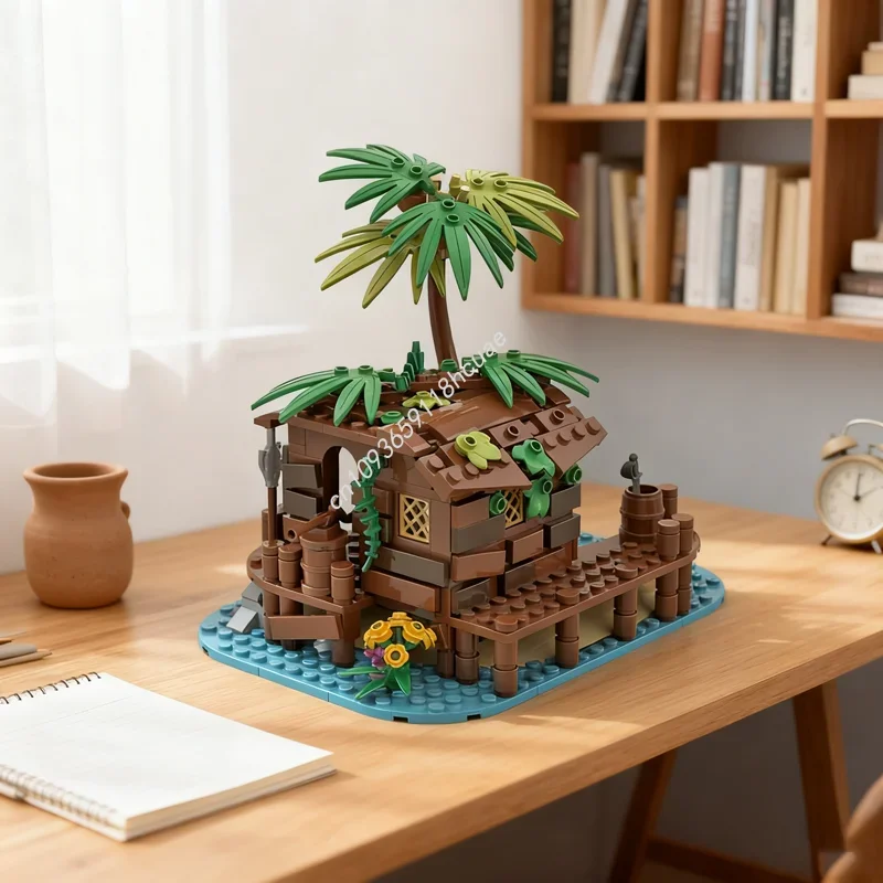 368 piezas MOC, modelo de extensión del Almacén Pirata de Barracuda Bay, bloques de construcción, regalos de Navidad, juguetes de ensamblaje, ideales para la educación, cumpleaños infantiles