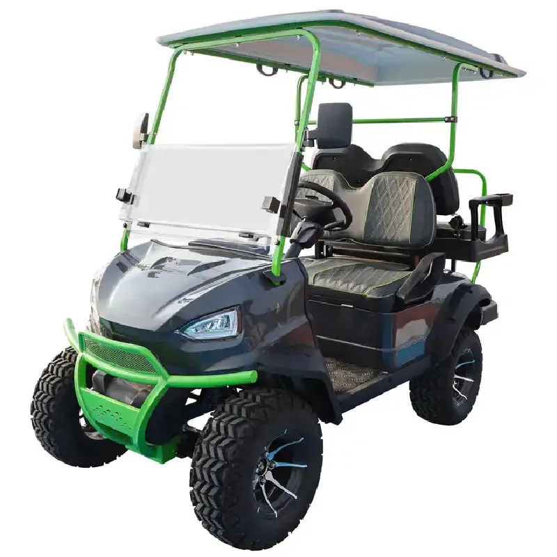 Off-Road Hunting Car 72V Lithium Battery 4 Seaters 5Kw Club Car 4 Wheels Disc Brakes Electric Golf Cart for Sale