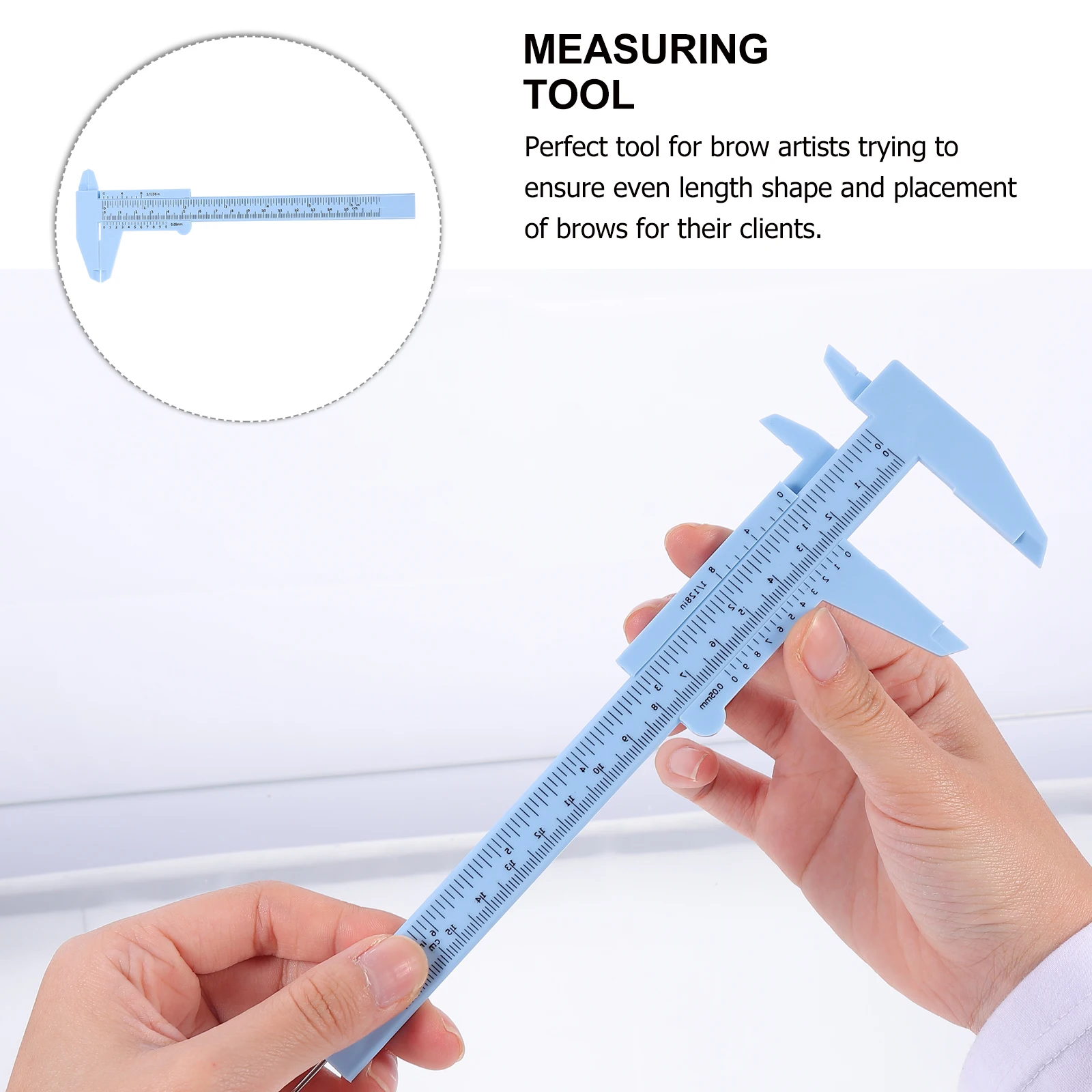 2Pcs Eyebrow Measuring Ruler Premium Plastic Makeup Tool Accurate Symmetrical Brow Shaping Microblading Vernier