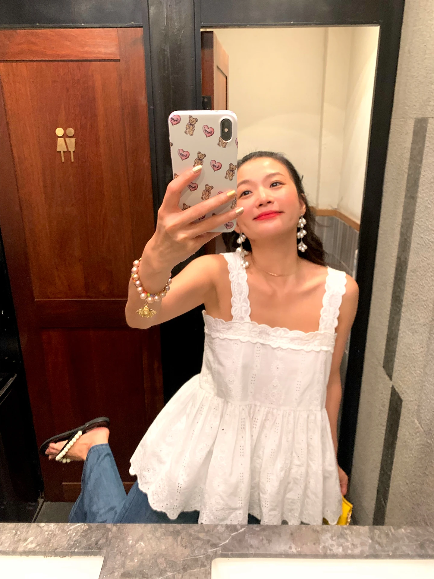 

Women's Svel Vest Top Small Size Hollow out Design Summer Outdoor Wear White Color Trendy Commute Sle Cotton Material