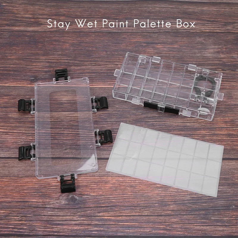 24-Well Airtight Leak Watercolor Paint Palette Box For Watercolors Half Pans, Acrylic, Gouache And Oil Paint