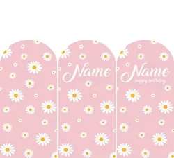 Mehofond Arch Backdrop Cover Daisy Flower Decor Custom Name Happy Birthday Girl Portrait Arched Photography Background Props