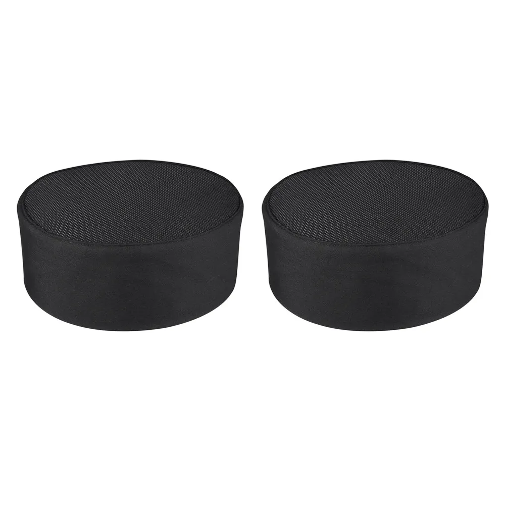 2Pcs Chef Caps Black Adjustable Cotton Breathable Headgear for Kitchen Catering Professional Work Use Chef Caps