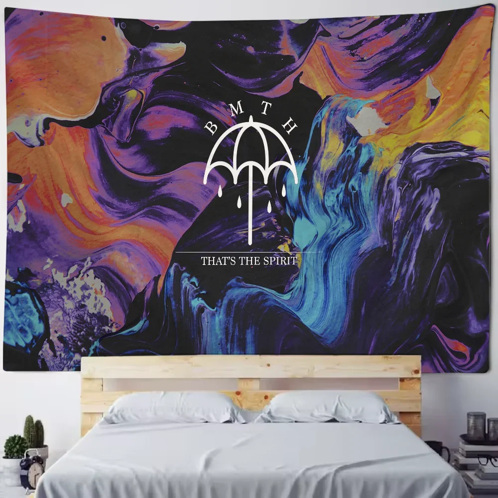 الفرقة B-Bring Me The H-Horizon نسيج رائع خلفية معلقة القماش غرفة نوم نسيج غرفة ديكور الجمالية نسيج الجدار الشنق