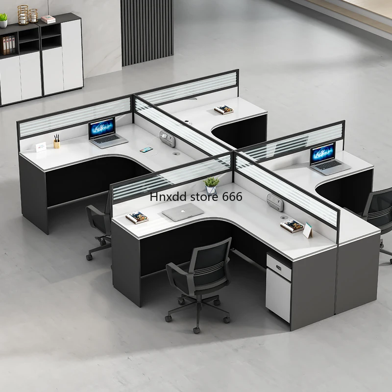 Workstation desk simple modern two four six table and chair combination