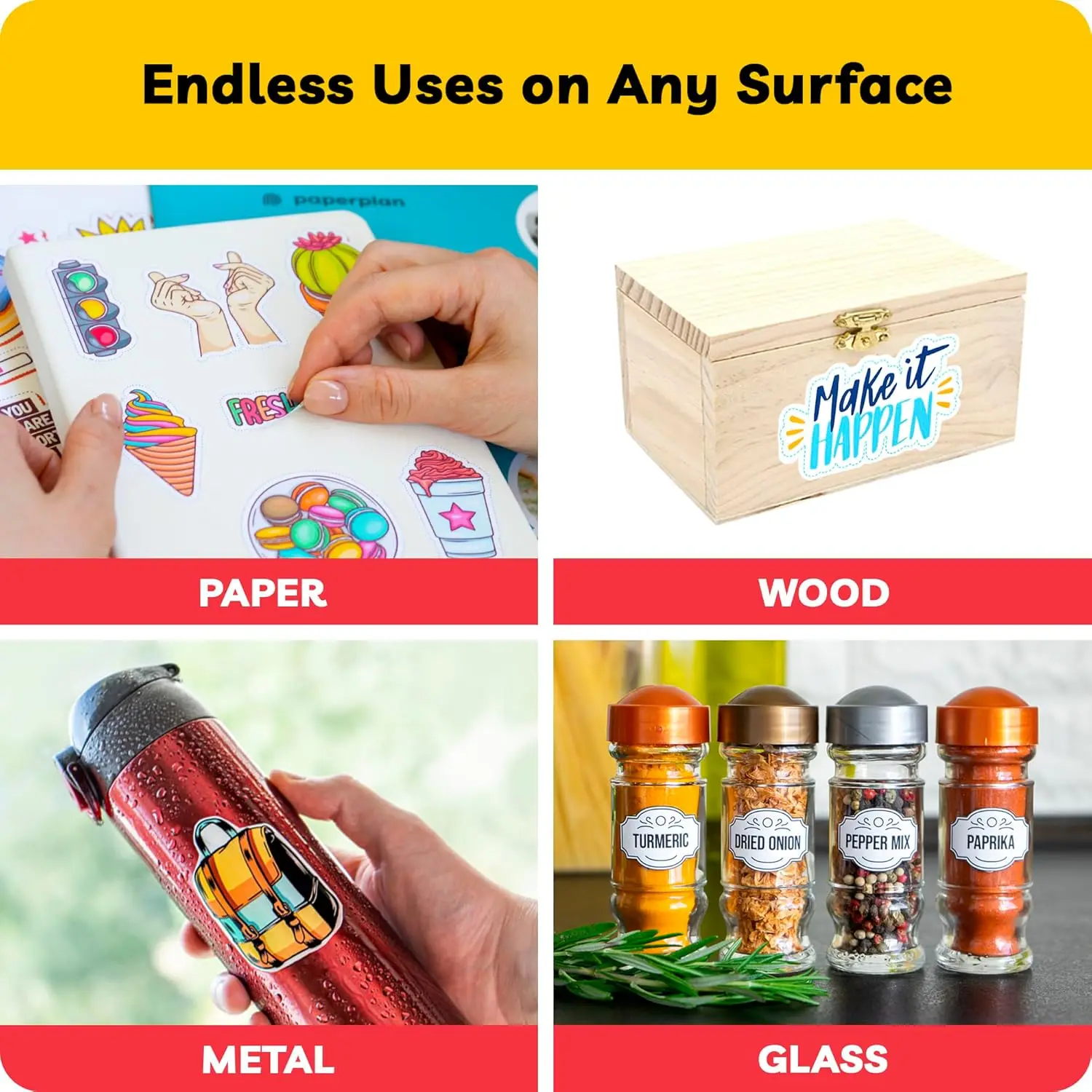 A4 50 Sheets 8.3×11.7 Inch White waterproof MATTE Vinyl Sticker Paper for Inkjet Printer Self-Adhesive Sheets