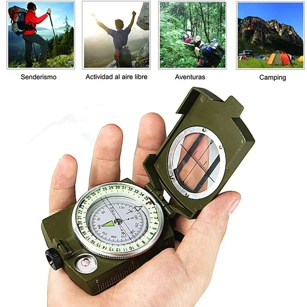 Compass Waterproof High Precision Compass Outdoor Gadget Sports Hiking Mountaineering Professional Metal Sight