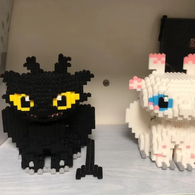 Blocchi di costruzione personalizzati Animali Giocattoli Drago dei cartoni animati Micro blocchi Action Figures Giocattoli di Halloween Regali Decorazioni Figurine